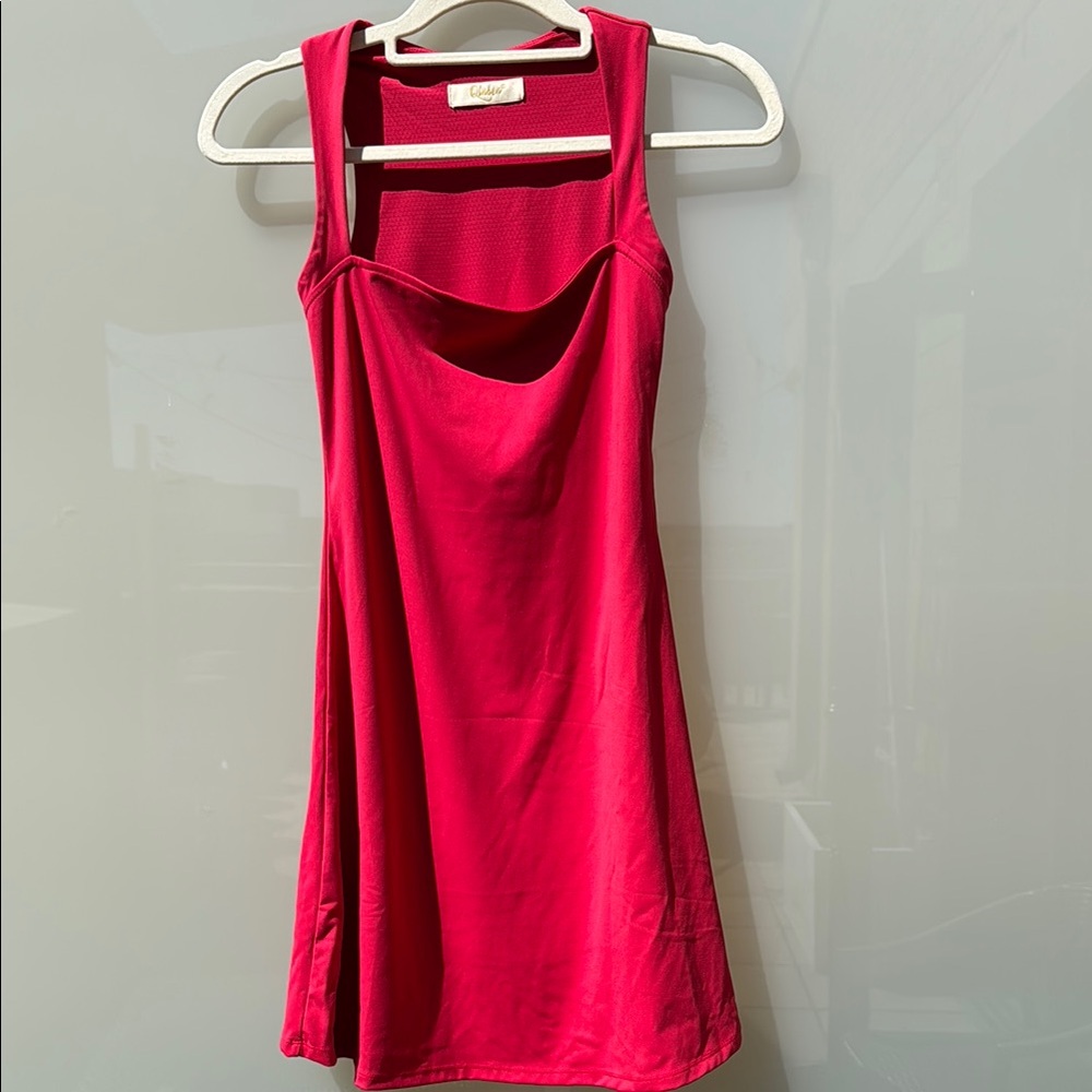 Red athleisure dress